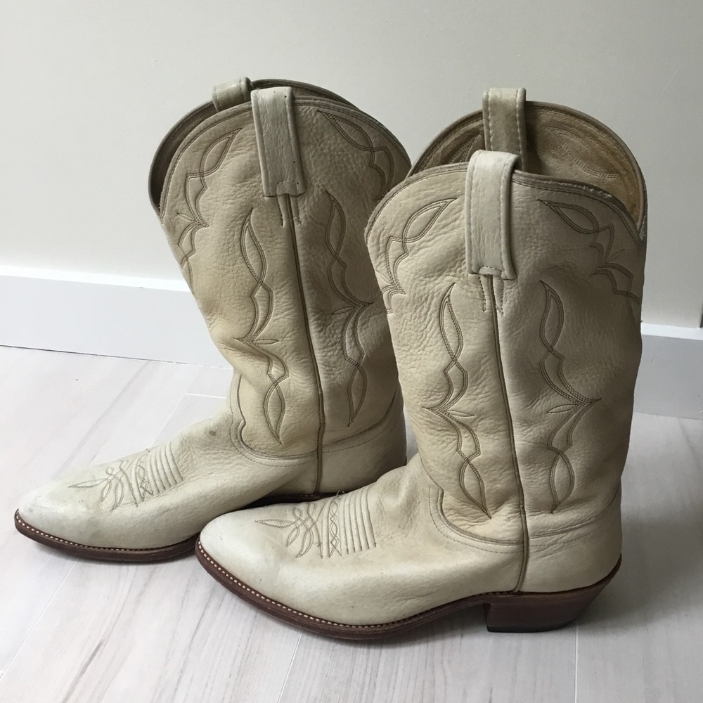 Dan Post Cream/Bone Vintage Cowboy Boots